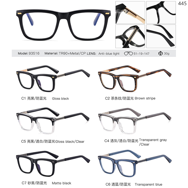 93510-93515 TR Material Lightweight Eyeglasses Frame With Logo Print (5)