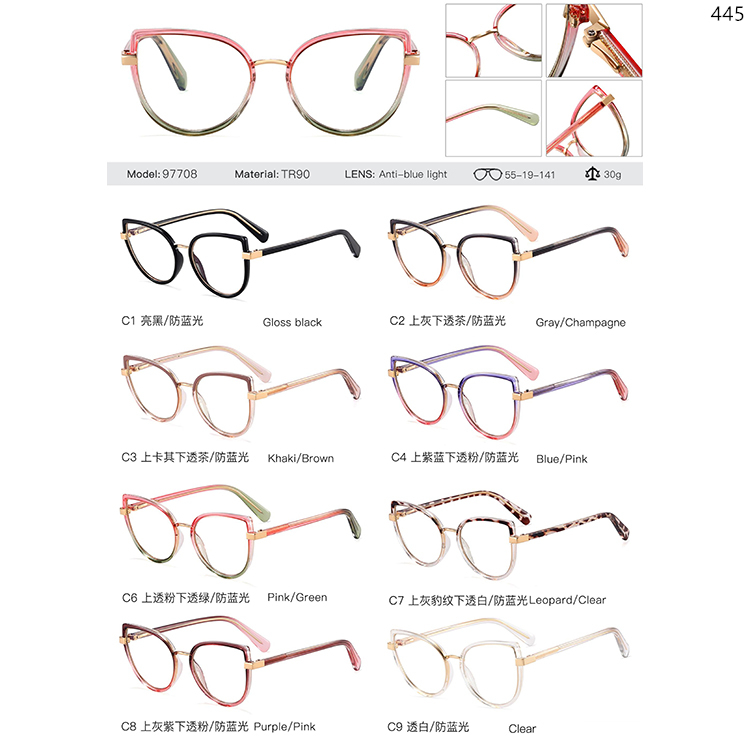 97689-97713 Customization Pattern Color TR90 Optical Frame  (2)