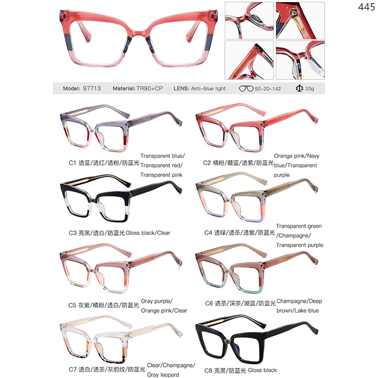 97689-97713 Customization Pattern Color TR90 Optical Frame  (5)