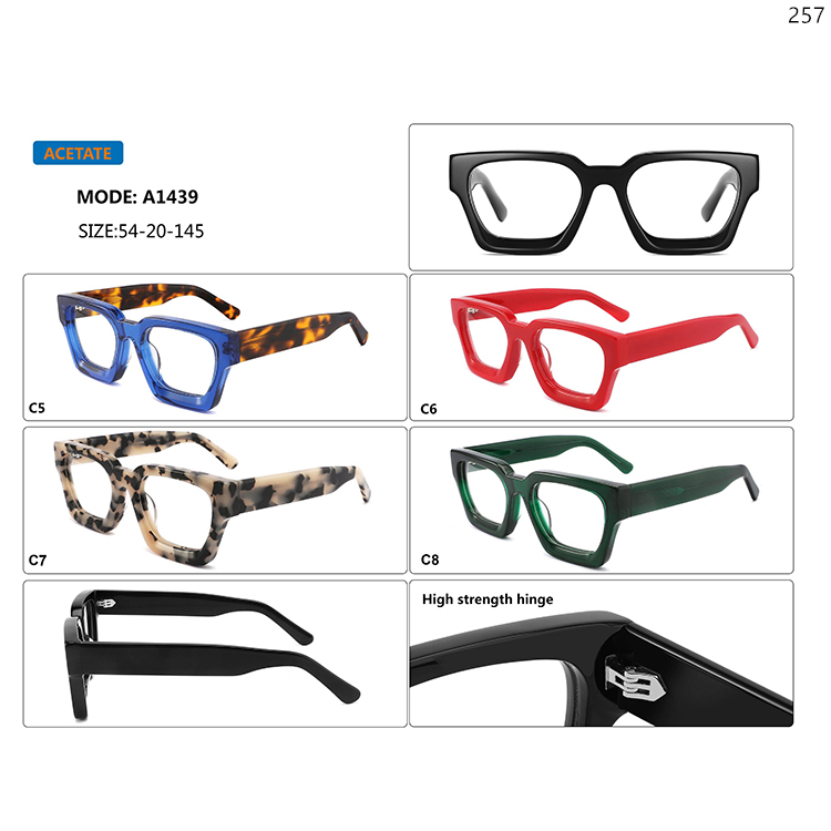 A1439-882269 Unisex Design Acetate Prescription Eyewear In Stock with Thick Frame Glasses (1)