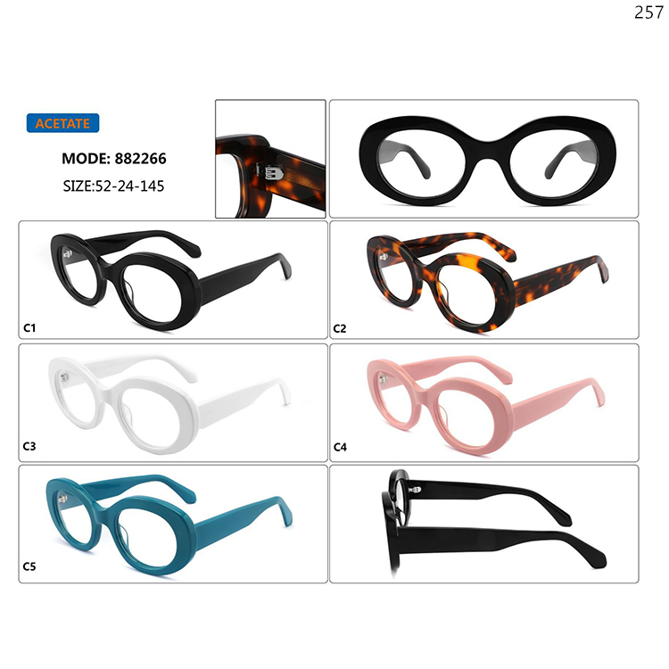 A1439-882269 Unisex Design Acetate Prescription Eyewear In Stock with Thick Frame Glasses (5)