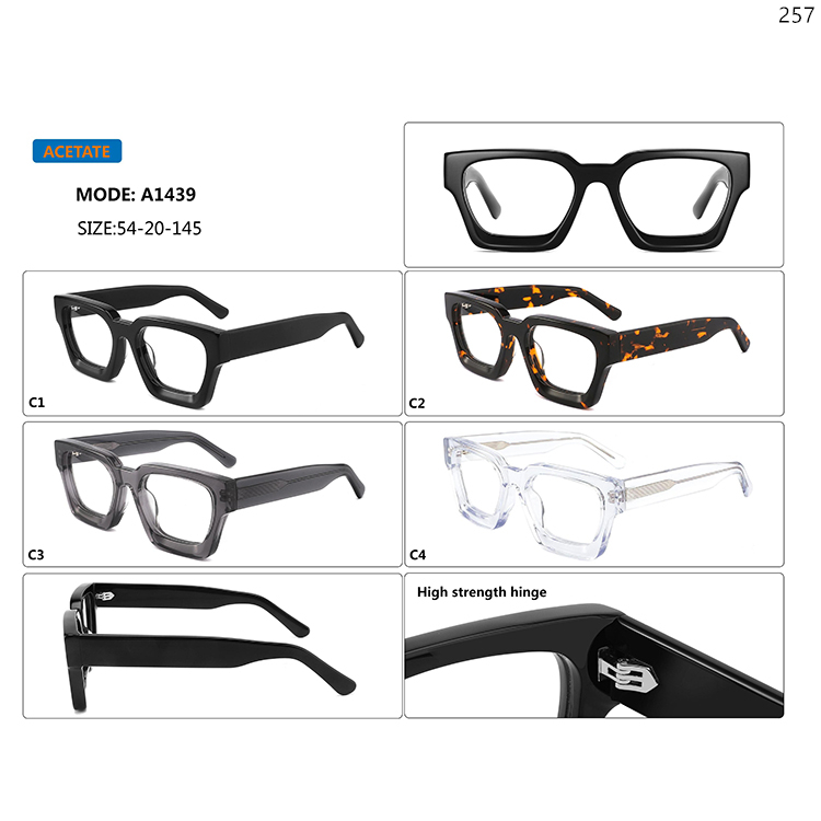 A1439-882269 Unisex Design Acetate Prescription Eyewear In Stock with Thick Frame Glasses (6)