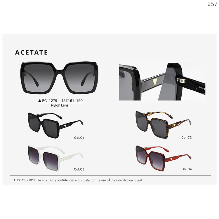 BC1279-A1439S Wholesale Custom Logo Luxury Acetate Polarized Sunglasses Gafas de sol (1)