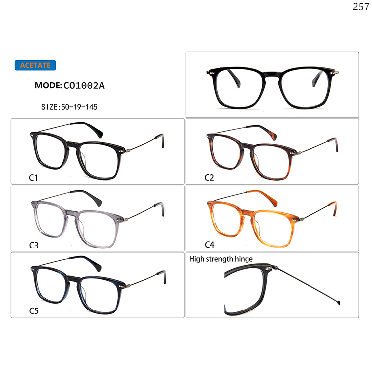 CO1001-04 Vintage Style Acetate Optical Prescription Eyewear with Metal Strength Hinge (3)