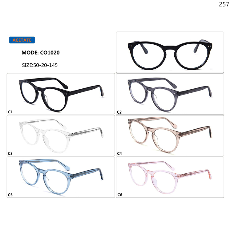 CO1020-24 Acetate Spectacle Glasses Optische Brillen with Logo Brand Customization (1)