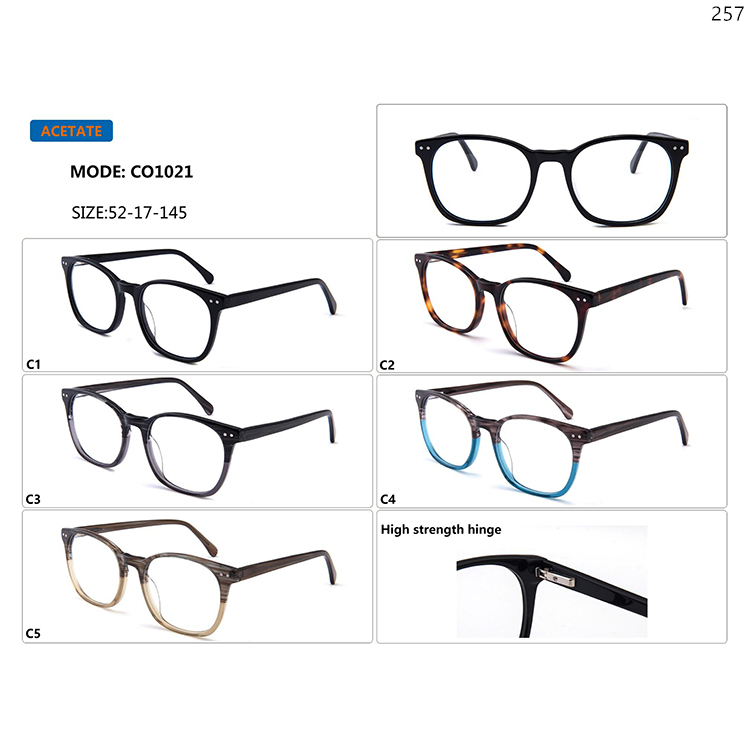 CO1020-24 Acetate Spectacle Glasses Optische Brillen with Logo Brand Customization (2)