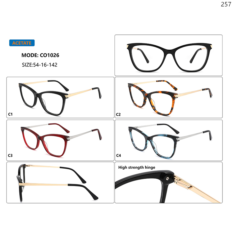 CO1025-29 Modern Design Acetate+Metal Optical Eyeglasses with Wholesale In Stock (2)