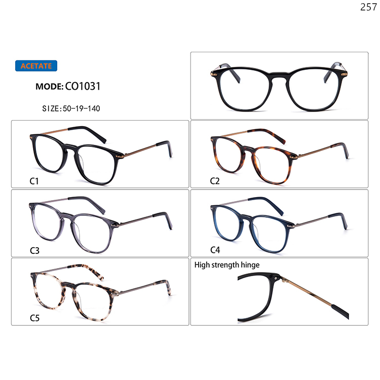 CO1030-34 Elegant Design Acetate+Metal Vintage Eyewear Frames with Ready In Stock (2)