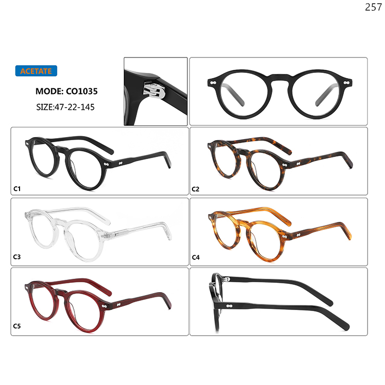 CO1035-39 High Quality Acetate Optical Eyeglasses Frame with Brand Logo Customization (1)