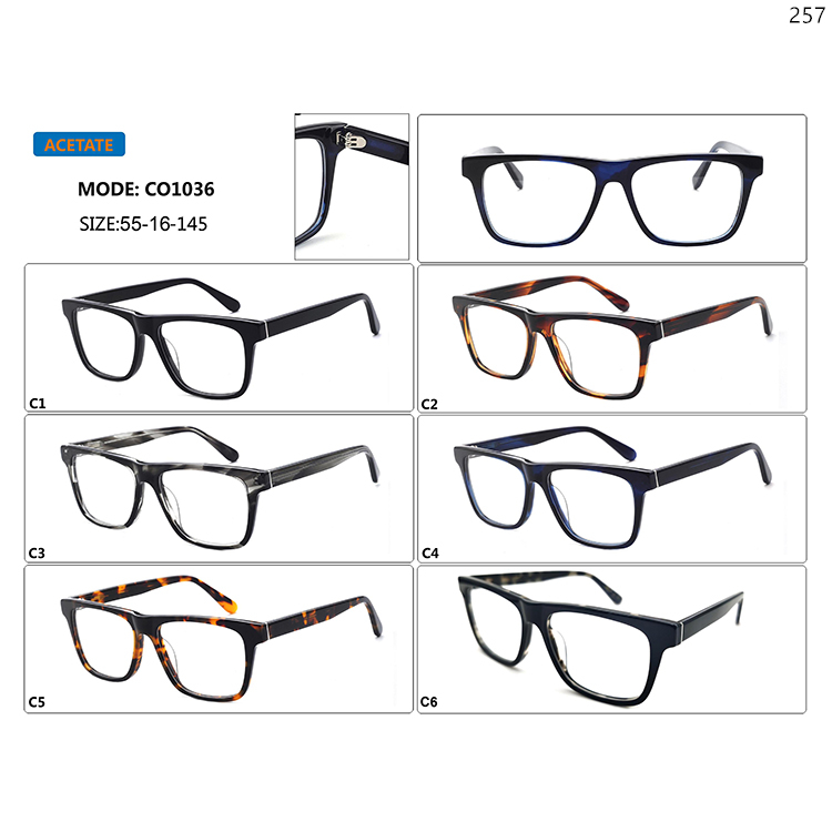 CO1035-39 High Quality Acetate Optical Eyeglasses Frame with Brand Logo Customization (2)