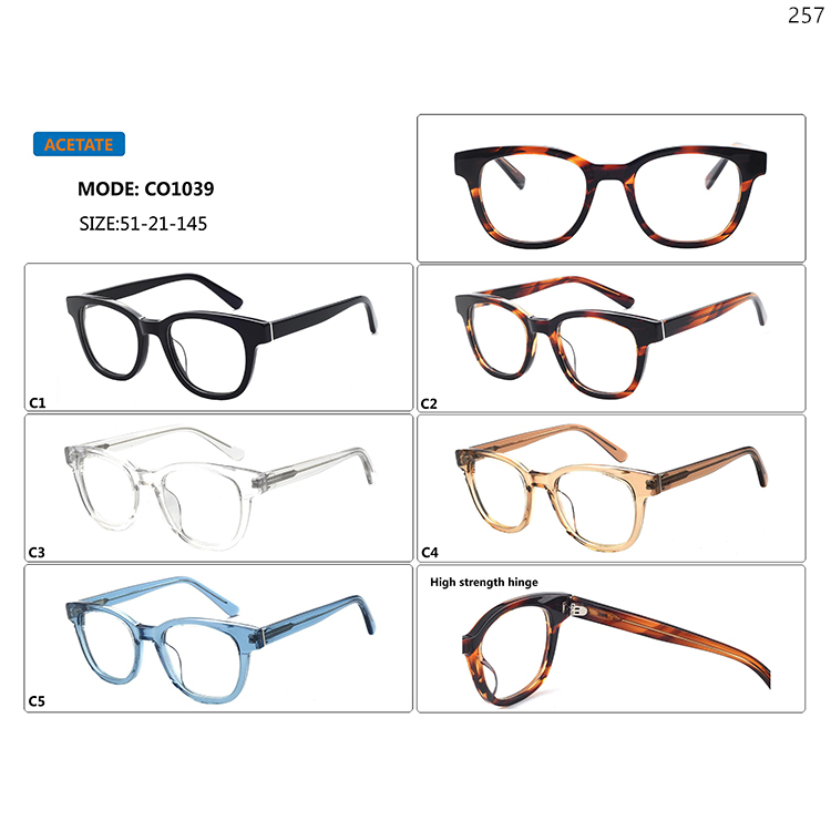 CO1035-39 High Quality Acetate Optical Eyeglasses Frame with Brand Logo Customization (5)