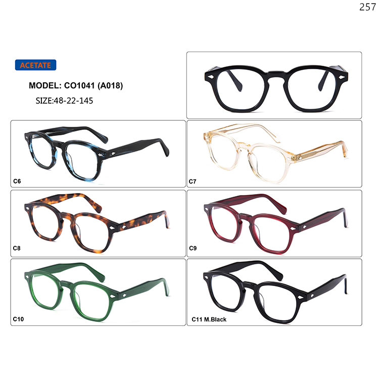 CO1040-44 Vintage Unisex Style Acetate Optical Frames Spectacles with Metal Hinge (3)