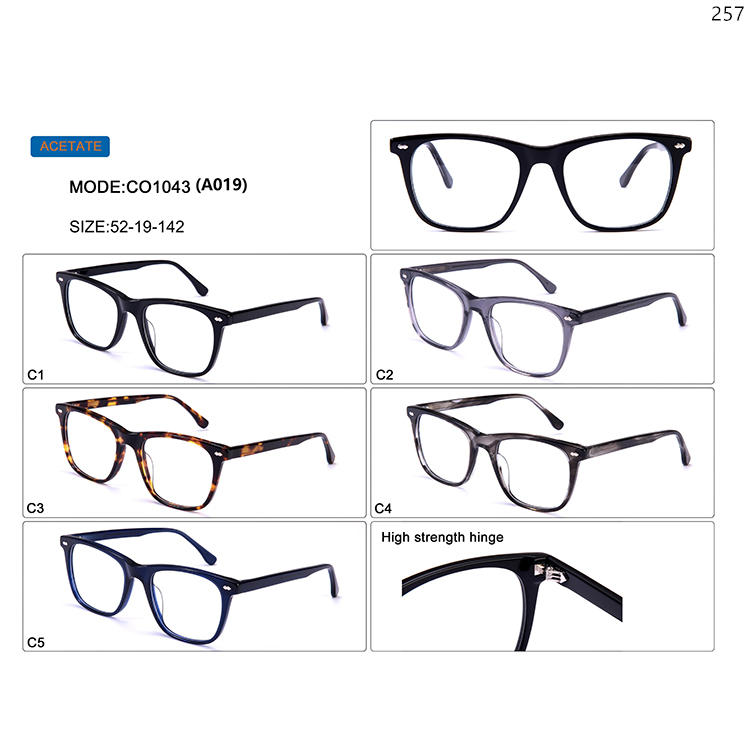 CO1040-44 Vintage Unisex Style Acetate Optical Frames Spectacles with Metal Hinge (5)