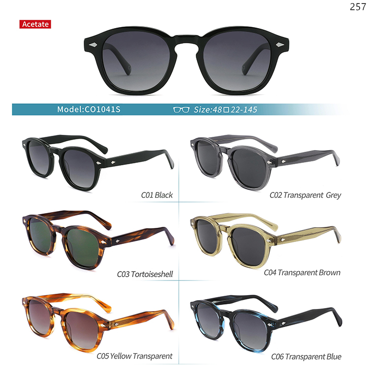 CO1040S-53S Polarized Acetate Sun Shades Lunettes de soleil with Vintage Design Frame (2)