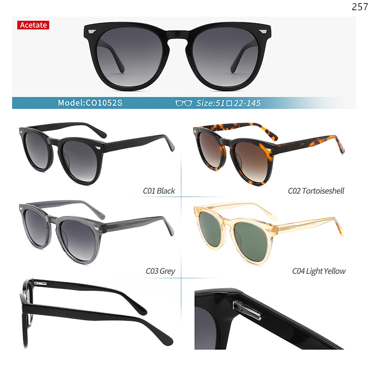 CO1040S-53S Polarized Acetate Sun Shades Lunettes de soleil with Vintage Design Frame (4)