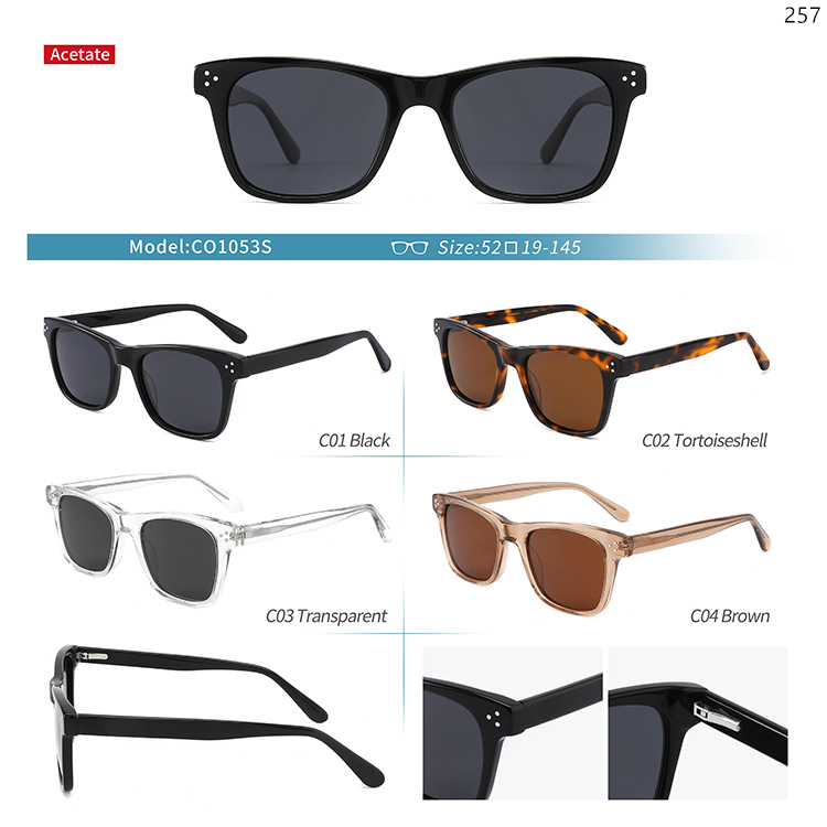 CO1040S-53S Polarized Acetate Sun Shades Lunettes de soleil with Vintage Design Frame (5)