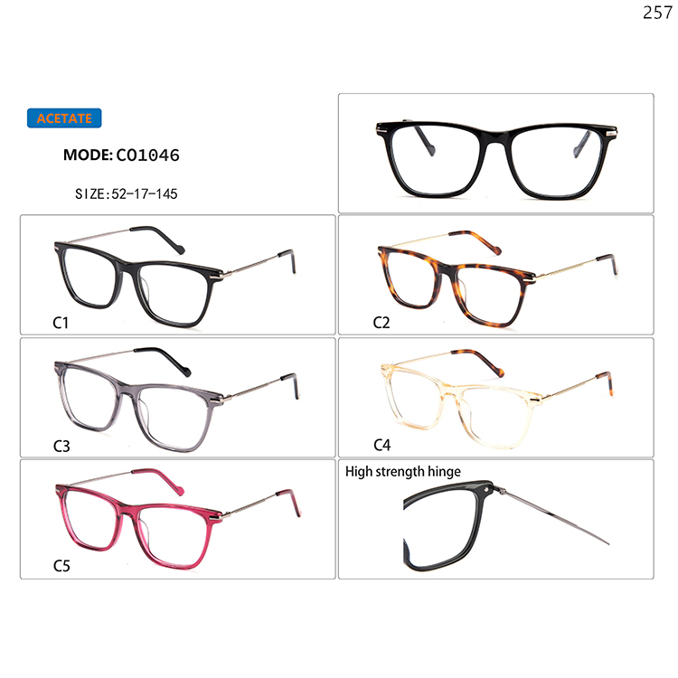 CO1045-49 Acetate+Metal Prescription Eyewear Occhiali da Vista with Ready Stock (3)