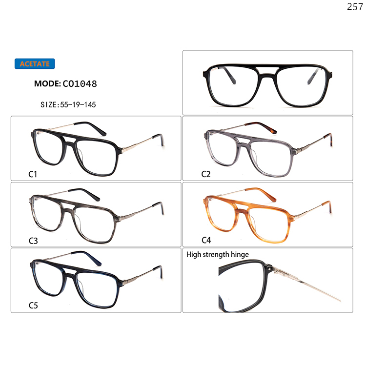 CO1045-49 Acetate+Metal Prescription Eyewear Occhiali da Vista with Ready Stock (5)