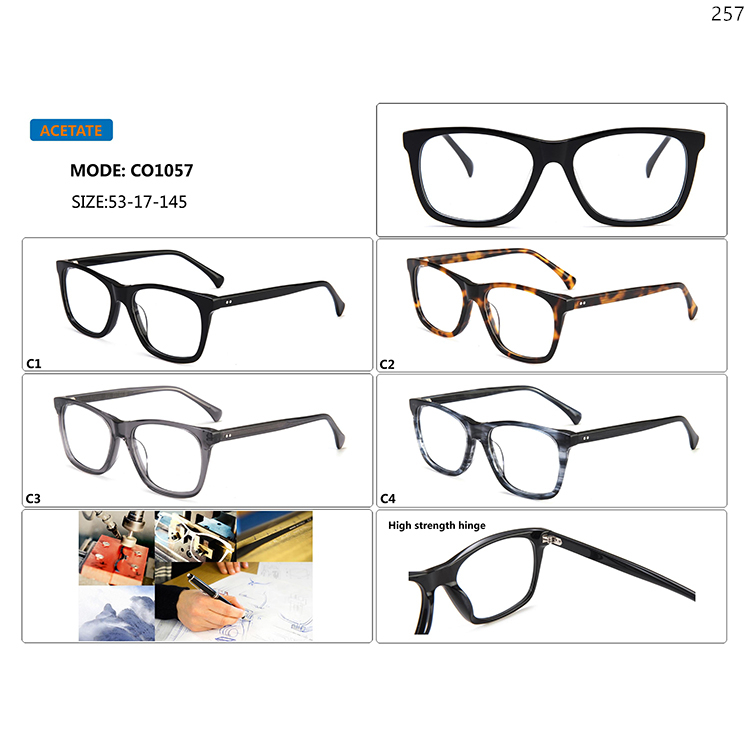 CO1055-59 Acetate Material Prescription Glasses Spectacles with Logo Brand Customization (3)