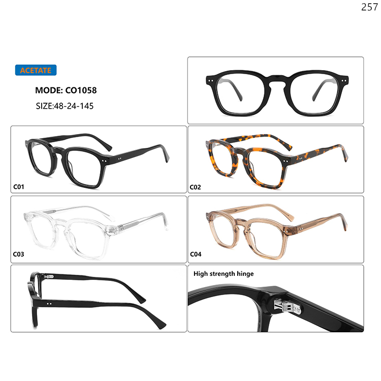 CO1055-59 Acetate Material Prescription Glasses Spectacles with Logo Brand Customization (4)