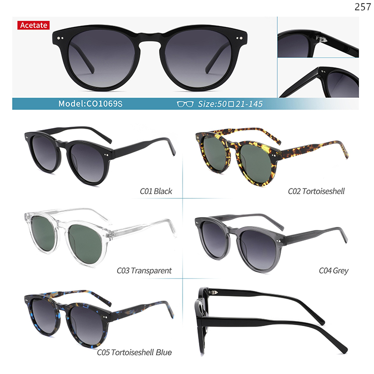 CO1058S-69S UV400 Protection Acetate Designer Sun Glasses Óculos de sol Goods In Stock (5)