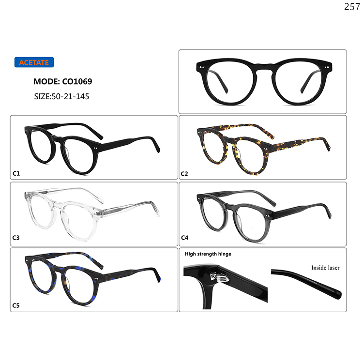 CO1065-69 Multiple Design Modern Optical Frame Eyewear with Acetate Material (5)