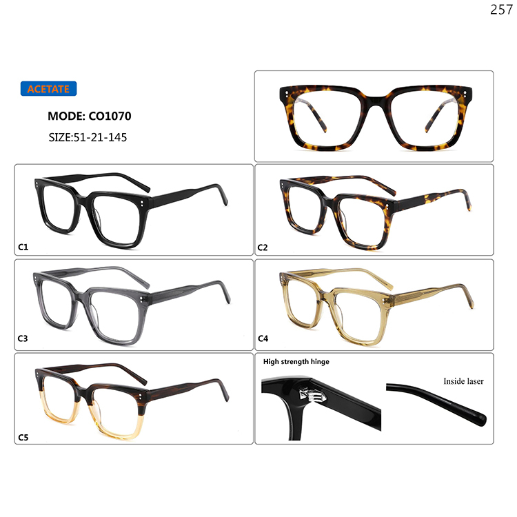 CO1070-74 Unisex Acetate Glass Frames Optical Eyewear with Custom Logo Brand (1)