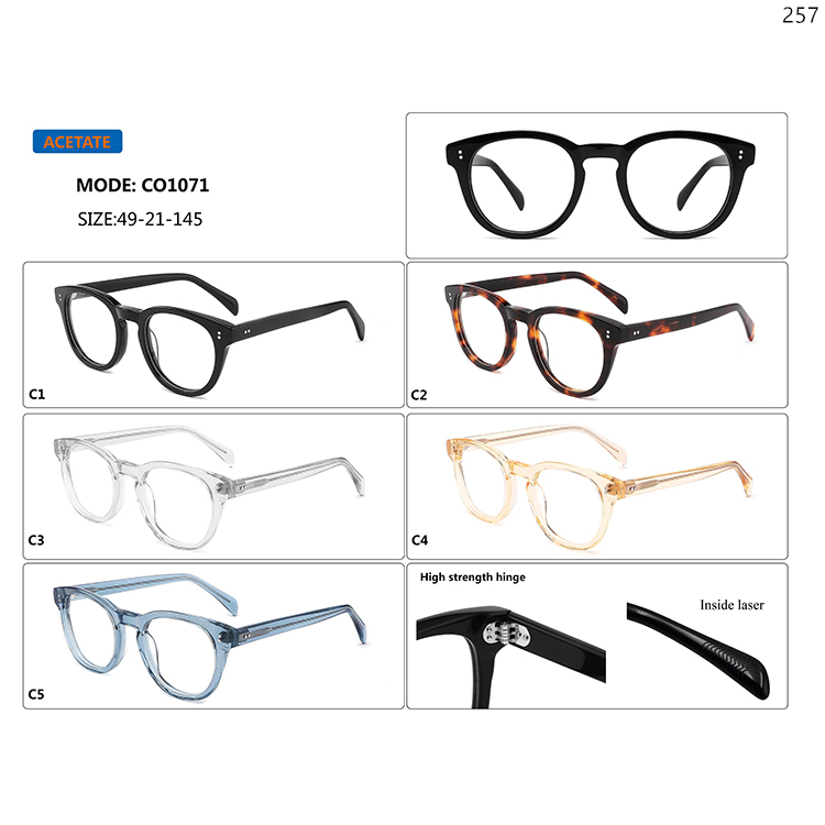 CO1070-74 Unisex Acetate Glass Frames Optical Eyewear with Custom Logo Brand (2)