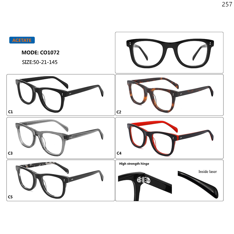 CO1070-74 Unisex Acetate Glass Frames Optical Eyewear with Custom Logo Brand (3)