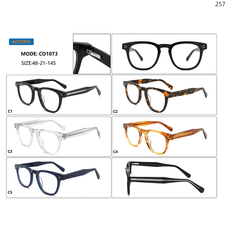 CO1070-74 Unisex Acetate Glass Frames Optical Eyewear with Custom Logo Brand (4)