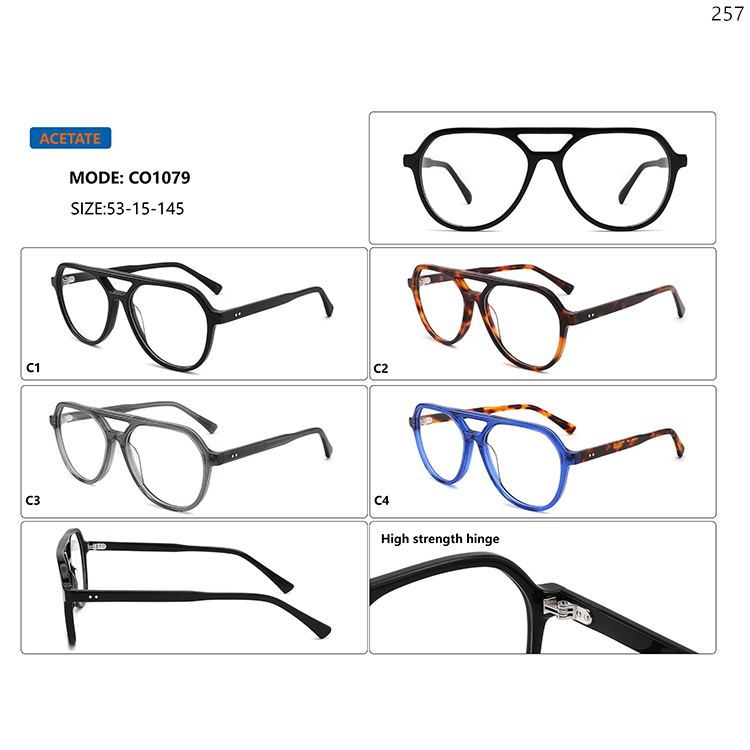 CO1079-83 Retro Design Acetate Optical Glasses Frame Goods In Stock with Metal Hinge (1)