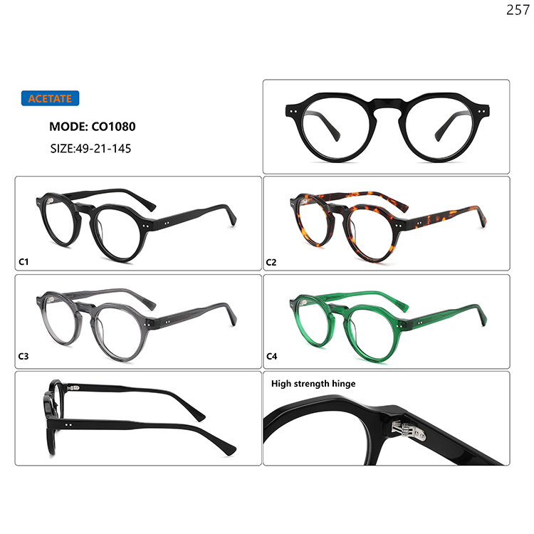 CO1079-83 Retro Design Acetate Optical Glasses Frame Goods In Stock with Metal Hinge (2)