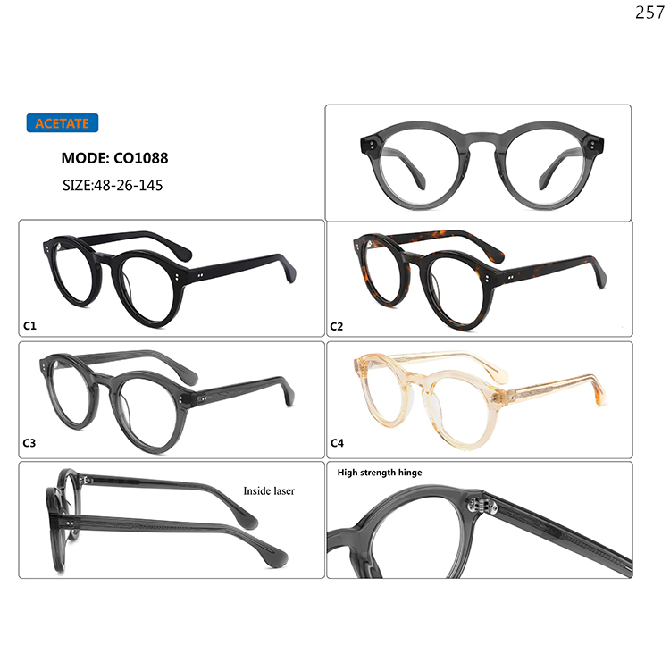 CO1084-88 Vintage Acetate Prescription Glasses Eyeglasses with Classic Rivet Design (5)