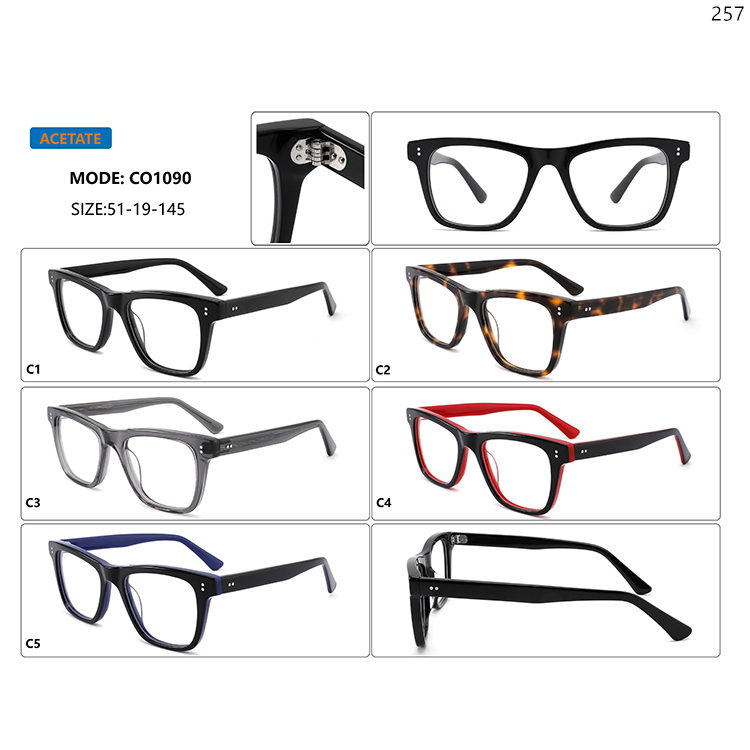 CO1089-94 Good Quality Retro Stylish Acetate Optical Glasses Frame with Metal Hinge (2)