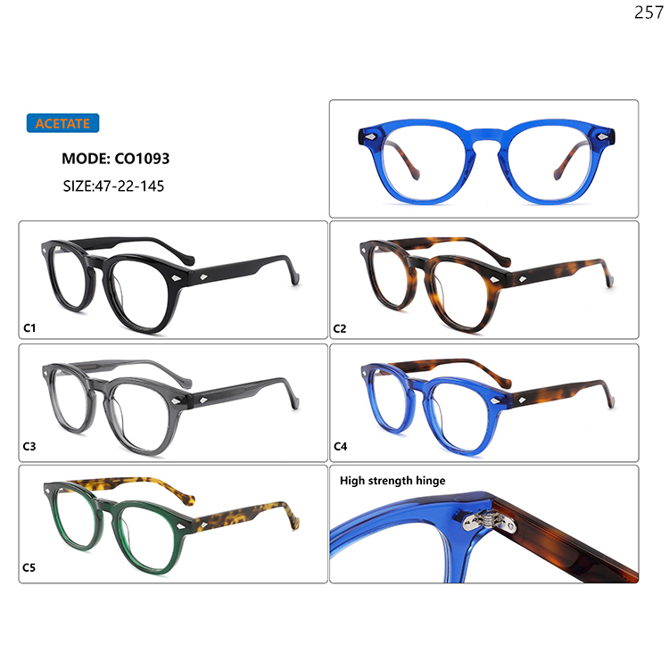 CO1089-94 Good Quality Retro Stylish Acetate Optical Glasses Frame with Metal Hinge (5)