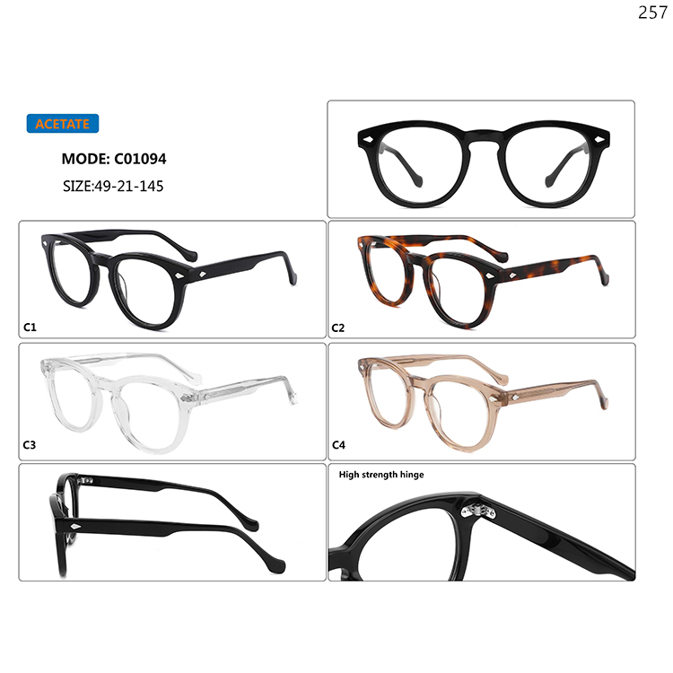 CO1089-94 Good Quality Retro Stylish Acetate Optical Glasses Frame with Metal Hinge (6)