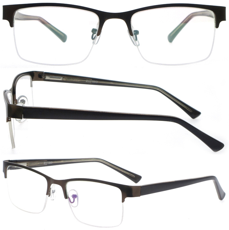 DRM164012 Half Rim Frame Metal Reading Glasses With Cla (1)