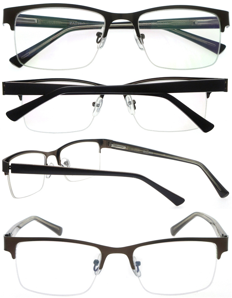 DRM164012 Half Rim Frame Metal Reading Glasses With Cla ( (5)