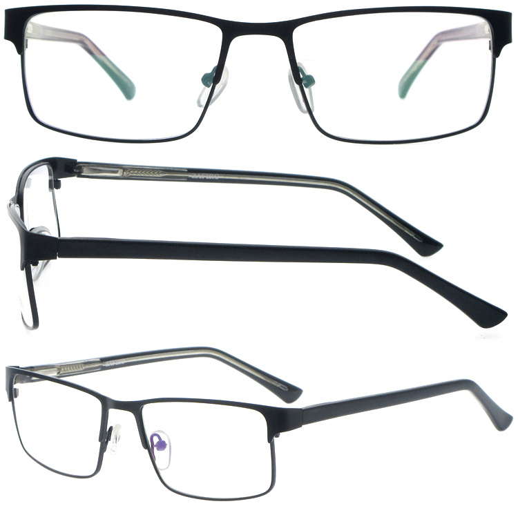 DRM164013 Sleek Black Metal Reading Glasses With Spring (1)