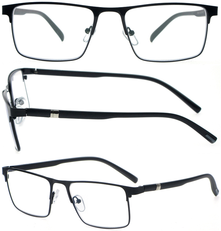 DRM164034 Men Style Rectangle Metal Readers with TR90 Legs (1)