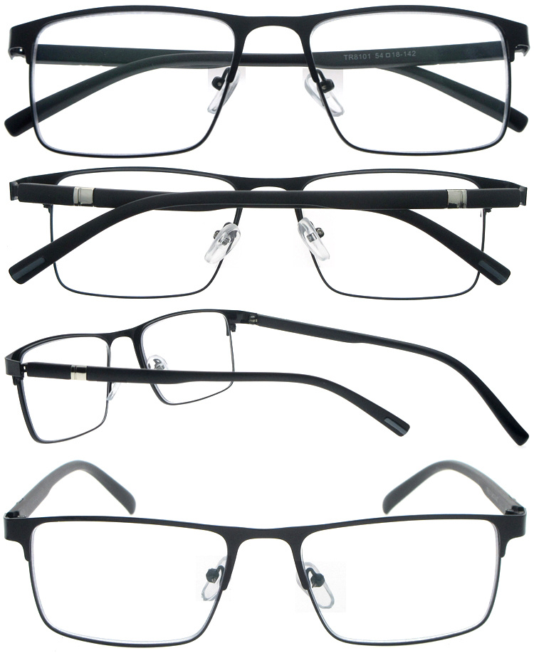 DRM164034 Men Style Rectangle Metal Readers with TR90 Legs (5)