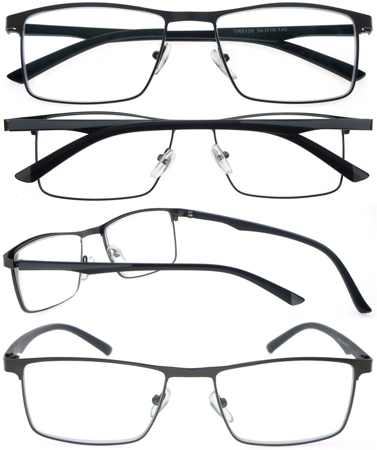 DRM164036 Custom Rectangle Metal Reading Glasses Lesebrille with TR90 Legs (5)