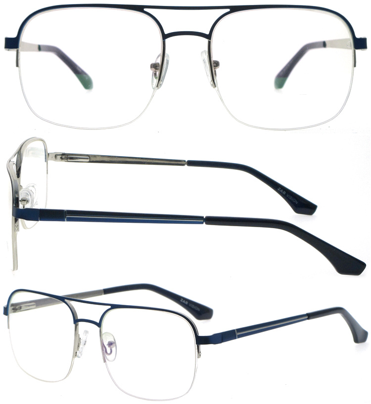 DRM164045 Half Rim Double Bridge Oversized Metal Readers (1)