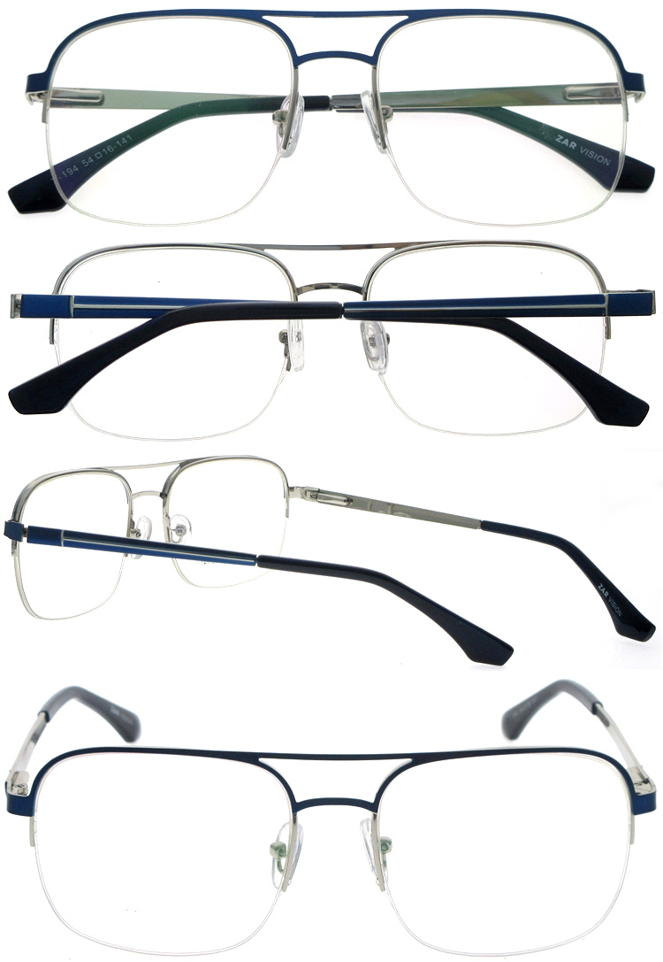 DRM164045 Half Rim Double Bridge Oversized Metal Readers (5)