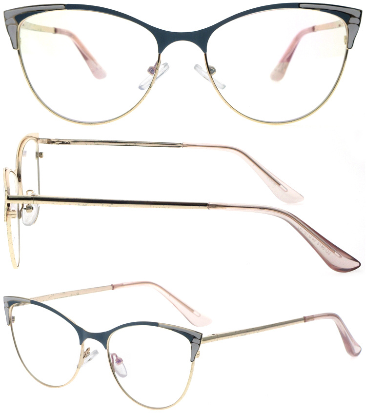 DRM164058 Oversized Cateye Shape Metal Read Eyeglasses for Women (1)