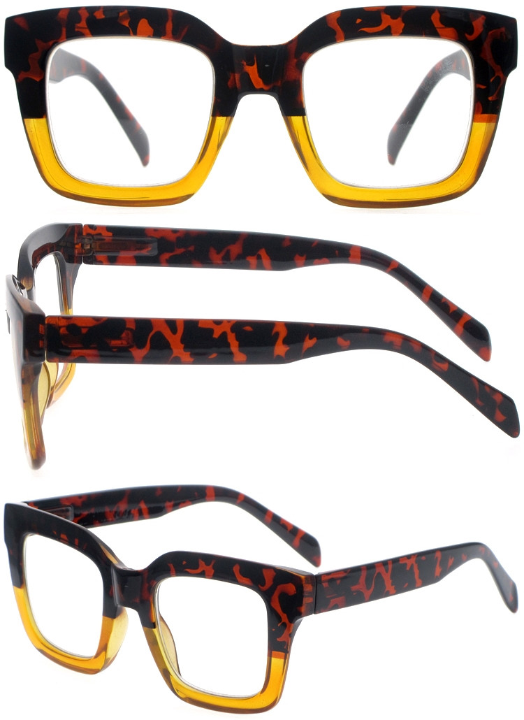 DRP102278 Lady Reading Glasses With Double Tortoise Pattern Color (1)