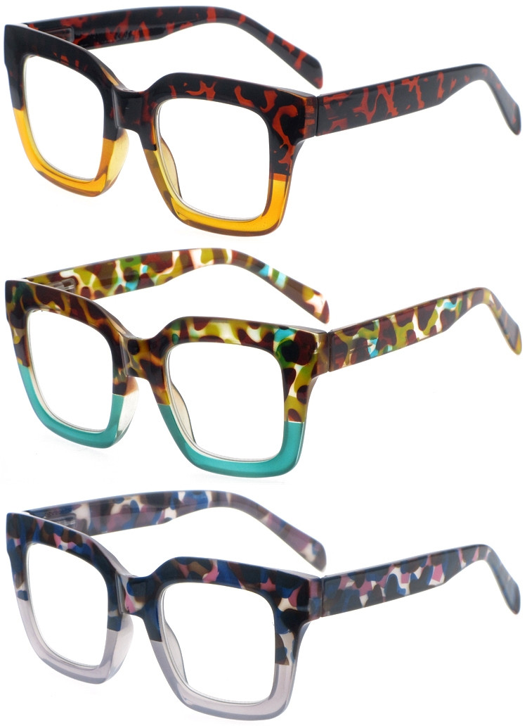 DRP102278 Lady Reading Glasses With Double Tortoise Pattern Color (2)
