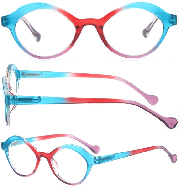 DRP102285 Granny Reading Glasses Gradient Color Frame with Oval Shape Presbyopia Eyewear (1)