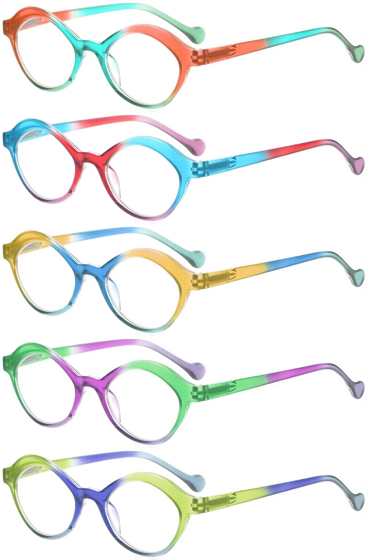 DRP102285 Granny Reading Glasses Gradient Color Frame with Oval Shape Presbyopia Eyewear (2)