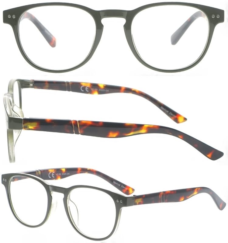 DRP102297 Double Colors Frame Retro Unisex Readers Wholesale Reading Glasses Lesebrille (1)